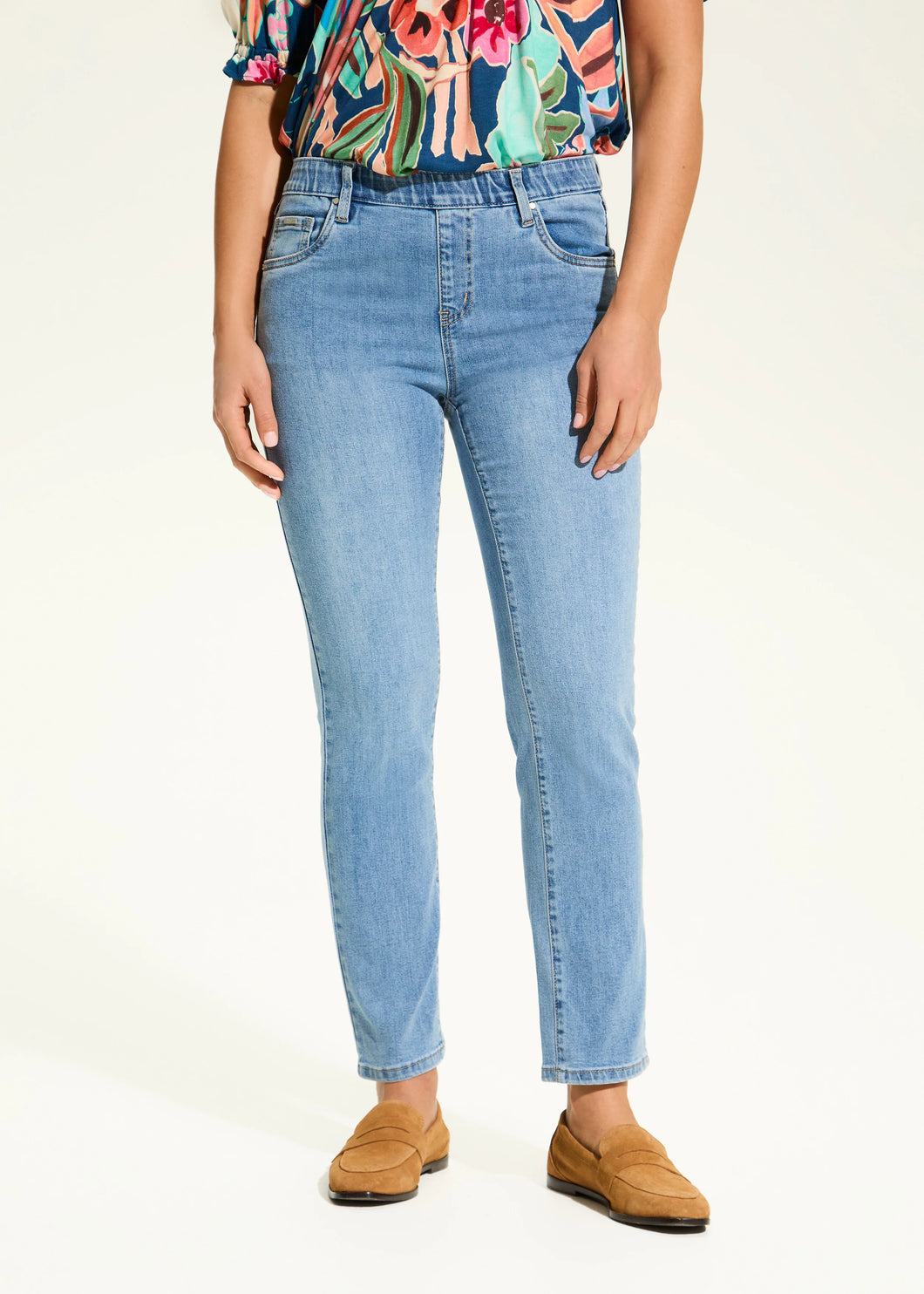 FDJ - 2442727 - Basic Pull-On Straight Ankle Jeans - Medium Wash