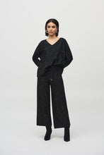 Load image into Gallery viewer, Joseph Ribkoff - 244922 - Sequined Knit Wide Pant - Black
