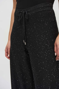 Joseph Ribkoff - 244922 - Sequined Knit Wide Pant - Black
