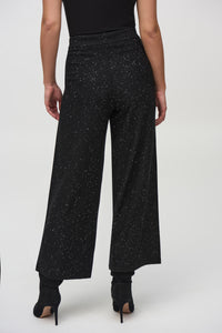 Joseph Ribkoff - 244922 - Sequined Knit Wide Pant - Black