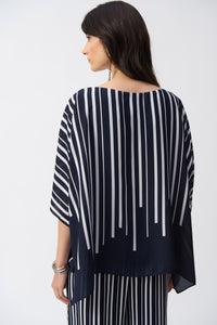 Joseph Ribkoff - 251180 - Georgette Abstract Print Poncho Top - Midnight/Multi