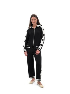 Orly - 251360 - Black and White Floral Jacket - Black