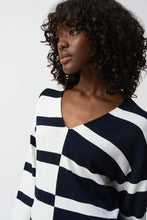 Load image into Gallery viewer, Joseph Ribkoff - 251914 - Striped V-Neck Pullover - Midnight Blue/Vanilla
