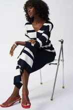 Load image into Gallery viewer, Joseph Ribkoff - 251914 - Striped V-Neck Pullover - Midnight Blue/Vanilla
