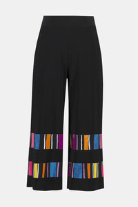 Joseph Ribkoff - 252051 - Stripe Print Culotte Pants - Black/Multi