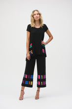 Load image into Gallery viewer, Joseph Ribkoff - 252054 - Stripe Print Handkerchief Tunic - Black/Multi
