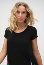 Load image into Gallery viewer, Joseph Ribkoff - 252054 - Stripe Print Handkerchief Tunic - Black/Multi
