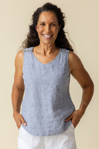Habitat - H41502 - Linen Blend Freshen Up Tank - Indigo