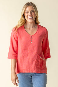 Habitat - H41507 - Vista Linen Blend Pullover - Papaya