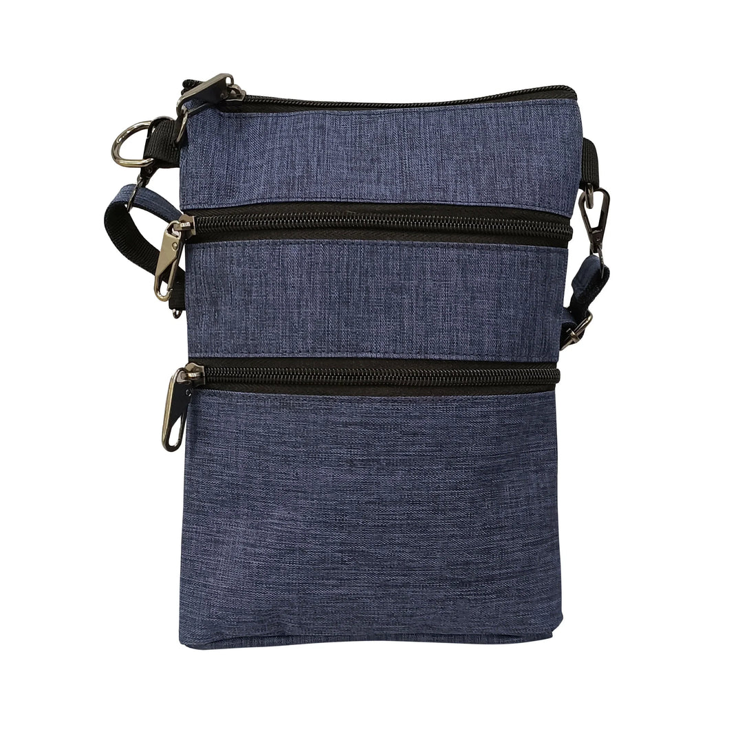 Nupouch Anti-Theft 3 Zipper Crossbody - Navy