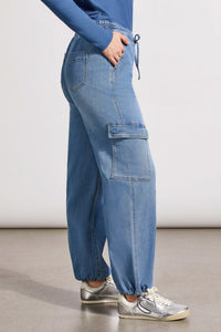 Tribal - 5609O - Wear 2 Ways Audrey Jogger Wide Ankle Cargo - Sky Blue