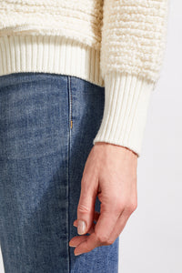 Tribal - 5651O - Oversized Drop Shoulder Polo Sweater - Eggshell