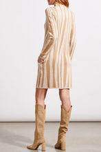 Load image into Gallery viewer, Tribal - 5664O - Funnel Neck Jacquard Sweater Dress - Beige
