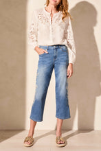 Load image into Gallery viewer, Tribal - 5814O - Audrey Girlfriend Crop Jeans With Embroidery - Realblue
