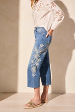 Load image into Gallery viewer, Tribal - 5814O - Audrey Girlfriend Crop Jeans With Embroidery - Realblue

