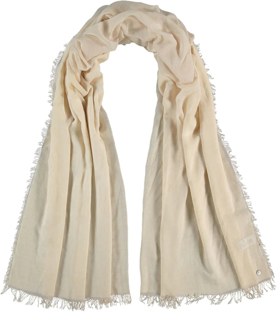 FRAAS - 623297-012 - Optic Cold Dye Woven Wrap Scarf - Pure White