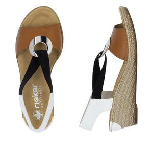 Rieker - 624H6-24 - Sandals - Brown Combination