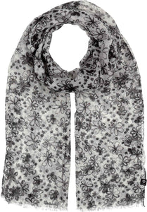 FRAAS - 640060 - Sustainability Edition Graphic Daisy Recycled Scarf - Black/White
