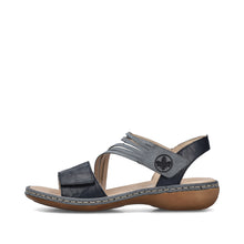 Load image into Gallery viewer, Rieker - 65964-12 - Sandals with Side Velcro - Massa/Dusty  Blue
