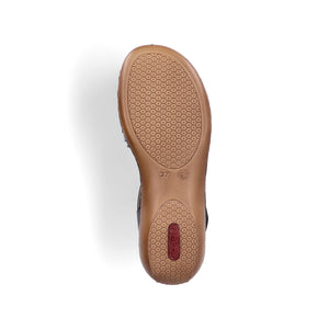 Rieker - 65964-12 - Sandals with Side Velcro - Massa/Dusty  Blue