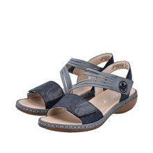 Load image into Gallery viewer, Rieker - 65964-12 - Sandals with Side Velcro - Massa/Dusty  Blue
