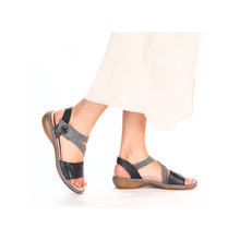 Load image into Gallery viewer, Rieker - 65964-12 - Sandals with Side Velcro - Massa/Dusty  Blue
