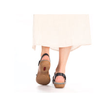 Load image into Gallery viewer, Rieker - 65964-12 - Sandals with Side Velcro - Massa/Dusty  Blue
