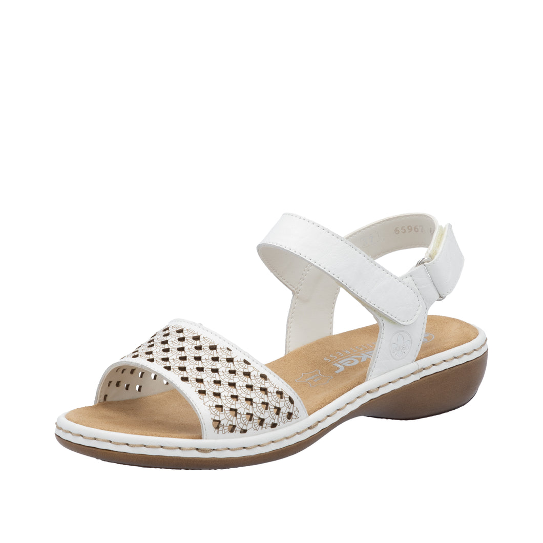 Rieker - 65967-80 - Velcro Strap Sandals - Massa Kelso - White