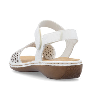 Rieker - 65967-80 - Velcro Strap Sandals - Massa Kelso - White
