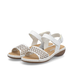 Rieker - 65967-80 - Velcro Strap Sandals - Massa Kelso - White