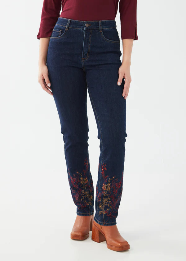 FDJ - 6906779 - Suzanne Straight Leg Embroidered -  Dark Rinse