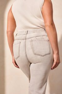 Tribal - 7735O - Sophia Curvy Micro Flare Crop Jeans - Shadowmist