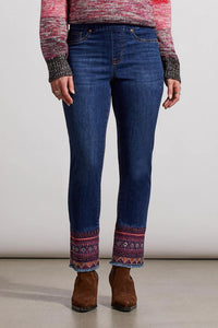 Tribal - 7910O - Audrey  Pull on Jean, Ankle Length - Blue Moon