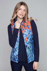 Claire Desjardins - 91716 - Zip Front Quilted Vest - Dusk in the Garden
