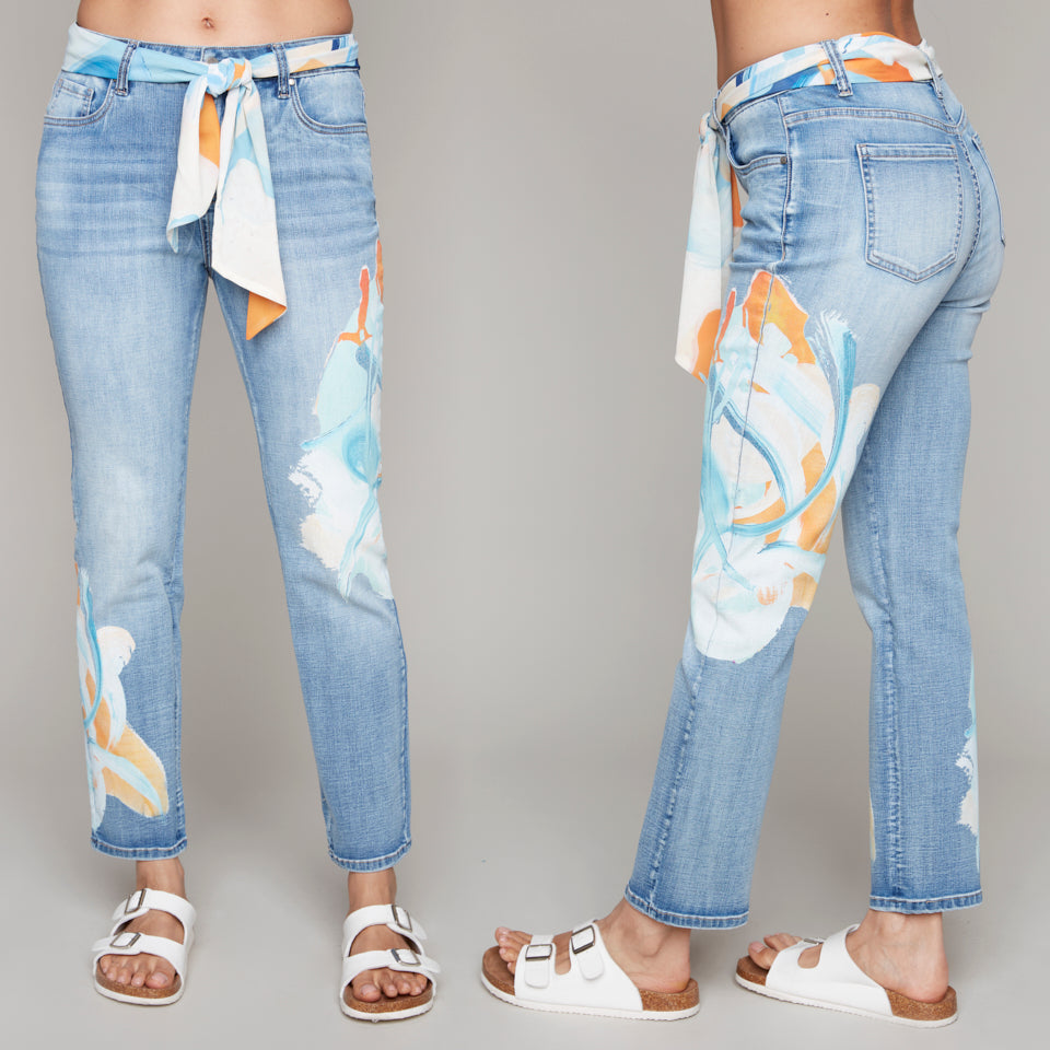Claire Desjardins - 92115 - Jeans with Sash - Summer Sky Print