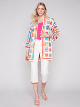 Load image into Gallery viewer, Charlie B - C2635 - Long Crochet Cardigan - Punch
