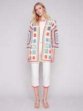 Load image into Gallery viewer, Charlie B - C2635 - Long Crochet Cardigan - Punch
