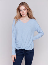 Load image into Gallery viewer, Charlie B - C2672 - Long Sleeve Top With Knot - H-Frost
