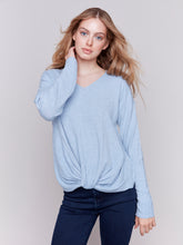 Load image into Gallery viewer, Charlie B - C2672 - Long Sleeve Top With Knot - H-Frost
