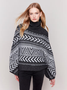 Charlie B - C2732 - Hairy Yam Poncho - Charcoal