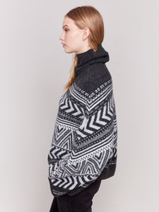 Charlie B - C2732 - Hairy Yam Poncho - Charcoal