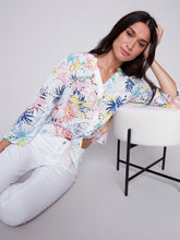 Load image into Gallery viewer, Charlie B - C4467RP - Eyelet Embroidered Linen Blouse - Poem
