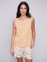 Load image into Gallery viewer, Charlie B - C4544 - Sleeveless Linen Blouse - Corn
