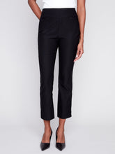 Load image into Gallery viewer, Charlie B - C5254 - Capri With Pockets and Slit at Hem - Black
