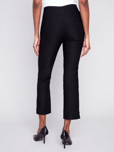 Charlie B - C5254 - Capri With Pockets and Slit at Hem - Black