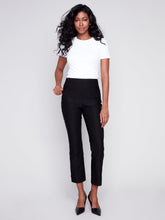 Load image into Gallery viewer, Charlie B - C5254 - Capri With Pockets and Slit at Hem - Black
