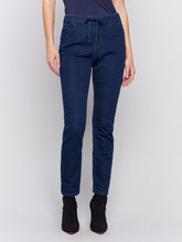 Load image into Gallery viewer, Charlie B - C5347X - Knit Jogger - Blue Black
