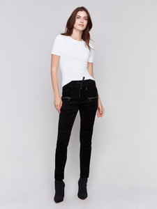 Charlie B - C5438R - Corduroy Jogger Pant - Black