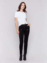 Load image into Gallery viewer, Charlie B - C5438R - Corduroy Jogger Pant - Black
