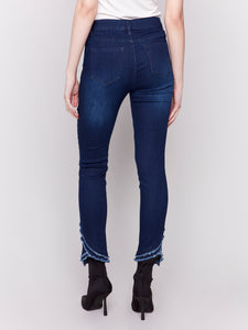 Charlie B - C5567 - Two Layers Back Tulip Hem Pant - Blue Black